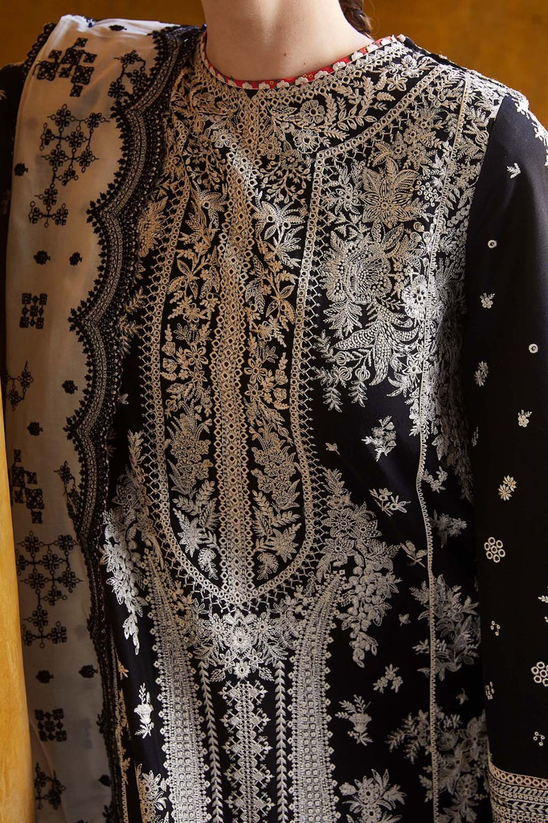 Hussain Rehar | Black and white - Embroidered Lawn Collection Replica