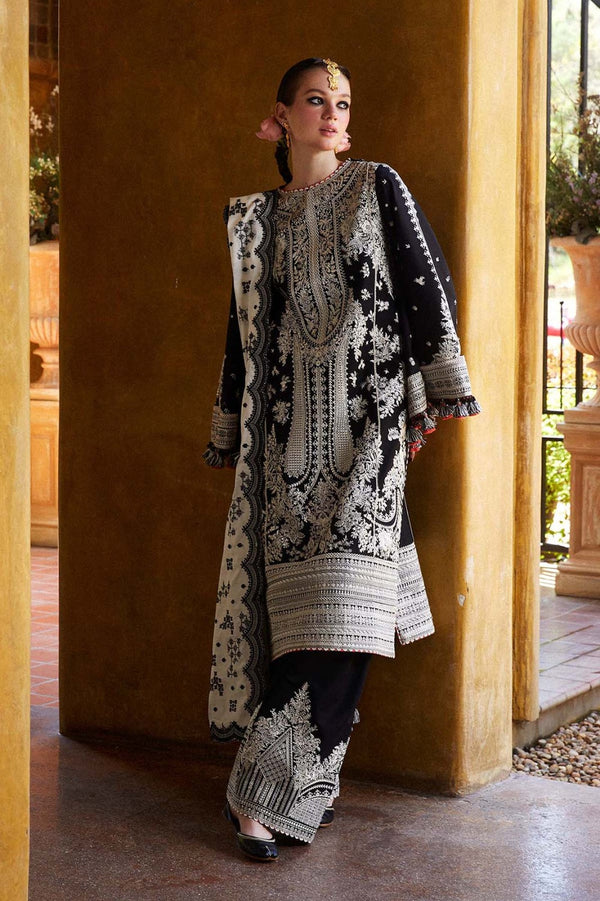 Hussain Rehar | Black and white - Embroidered Lawn Collection Replica