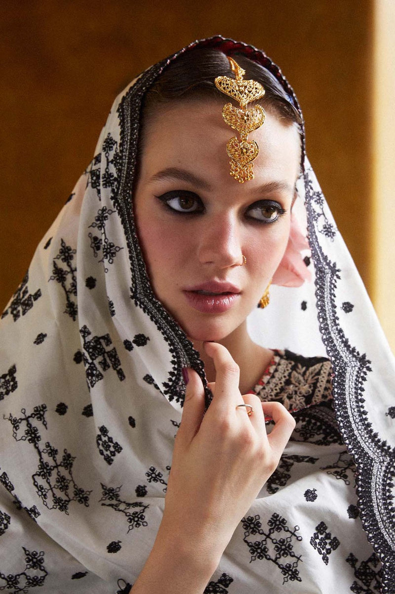 Hussain Rehar | Black and white - Embroidered Lawn Collection Replica