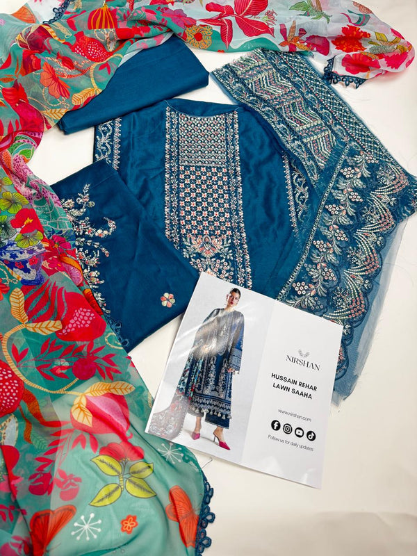 Hussain Rehar Lawn Saaha (Blue Elegance)