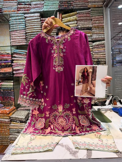 ETHNC KURTA SET 2Pc MULBERRY