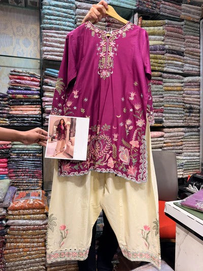 ETHNC KURTA SET 2Pc MULBERRY