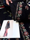 ETHNC BLACK & RED 2PC UNSTICHED