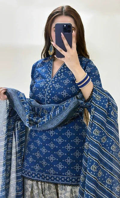 ETHNC AJRAK FARSHI SHALWAR