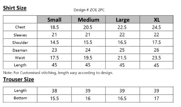 ZOE 2PC STICHED ZINK