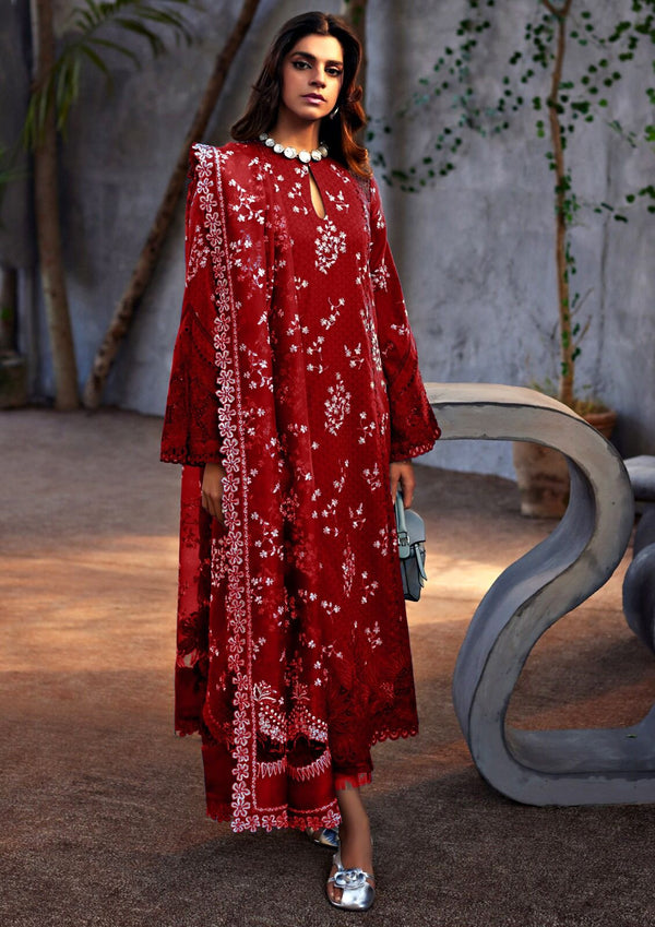 Suffuse Maha  Reddish Maroon Embroidered Luxury Lawn Collection Replica