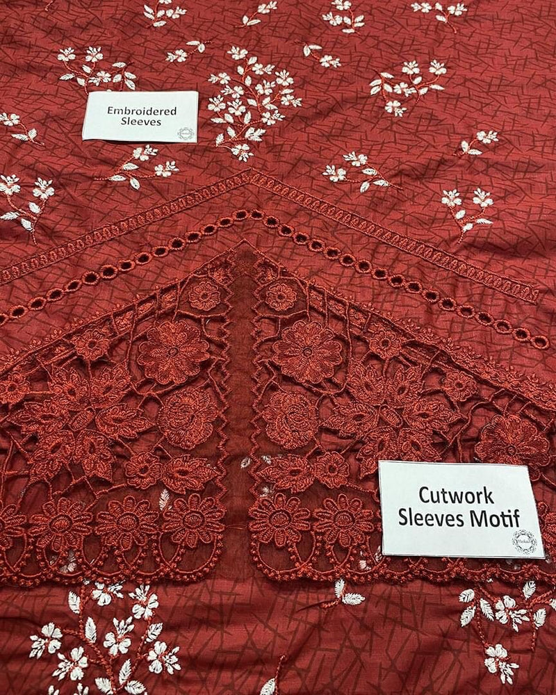 Suffuse Maha  Reddish Maroon Embroidered Luxury Lawn Collection Replica