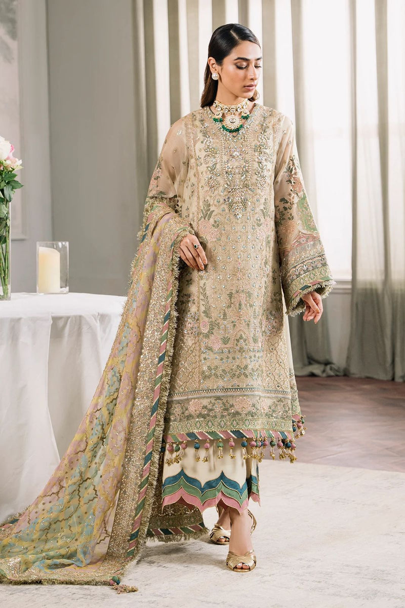 Baroque Light Brown Organza Formal Collection Replica