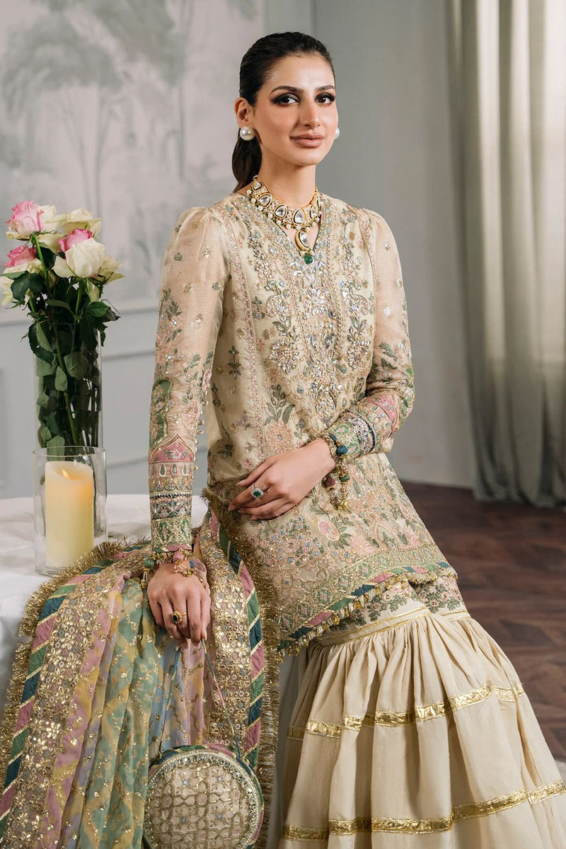 Baroque Light Brown Organza Formal Collection Replica