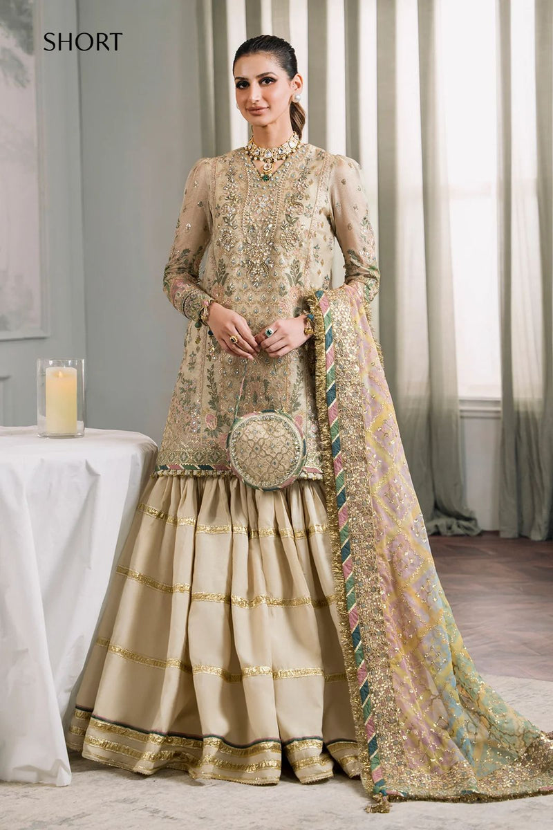 Baroque Light Brown Organza Formal Collection Replica