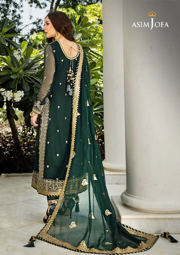 Asim Jofa Green Chiffon Formal Collection Replica