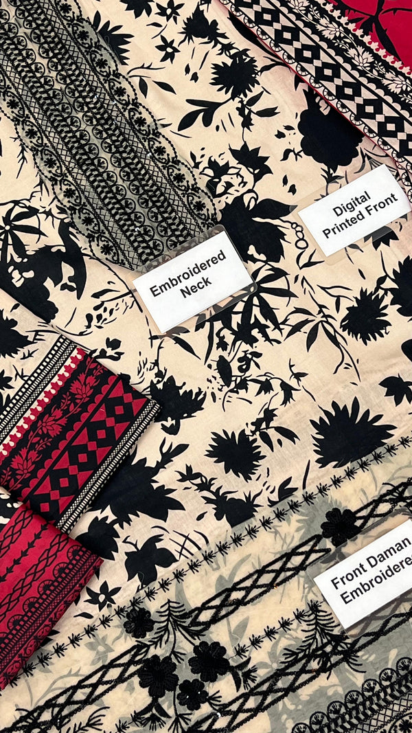 Zainab Chottani | Black & White- Embroidered Lawn Collection Replica