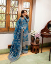Faiza Saqlain | Blue - Luxury Organza Collection Replica