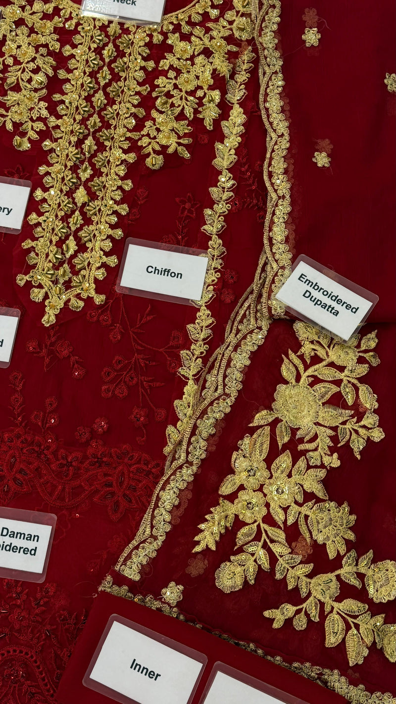Azure  | Red - Royal Crimson Chiffon Collection Replica
