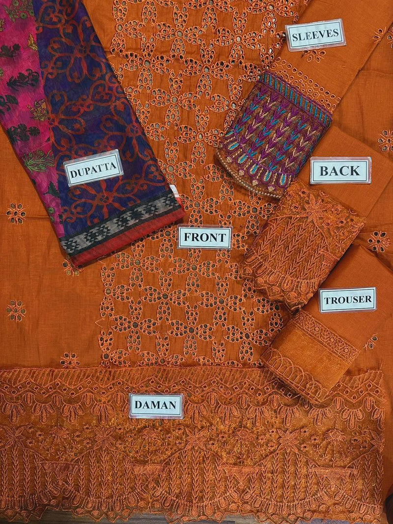 Zainab Chottani | Rust - Chikankari Collection Replica