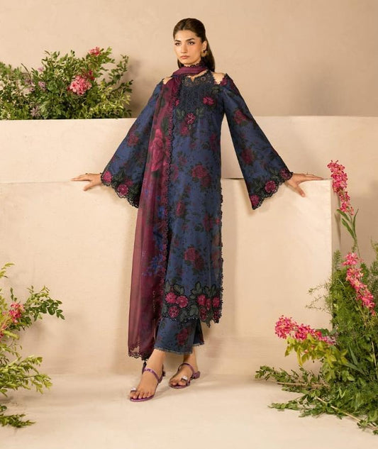 Iznik Dark Blue | Printed Lawn Collection Replica
