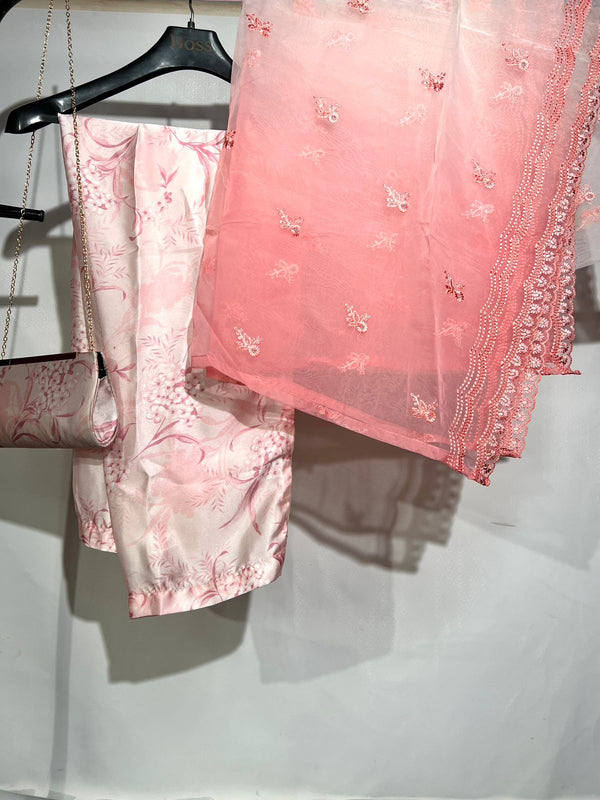ROSE OMBRE ORGANZA - 3PC