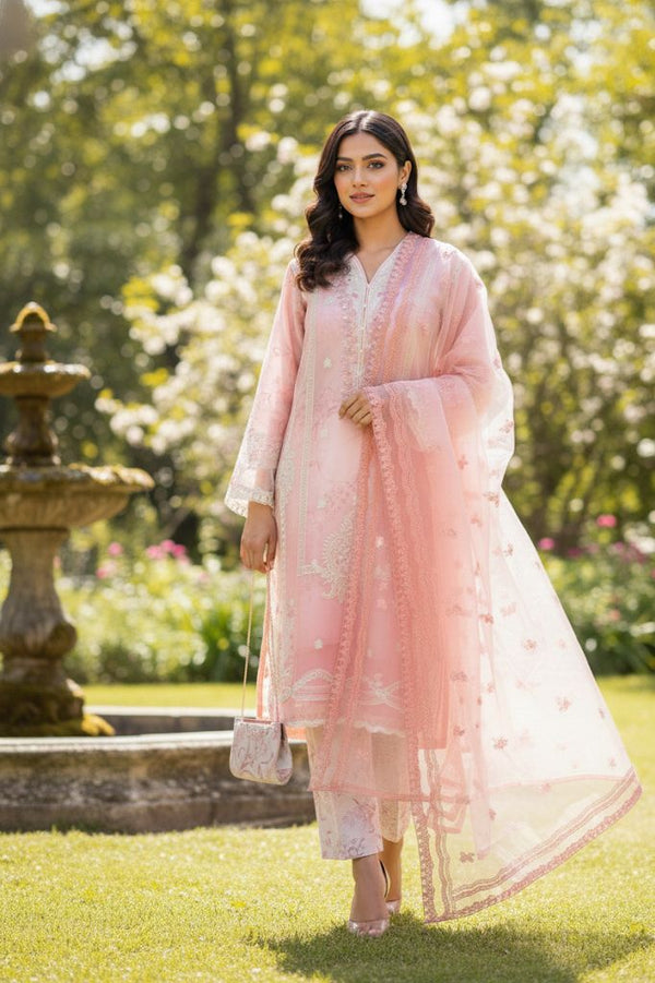 ROSE OMBRE ORGANZA - 3PC