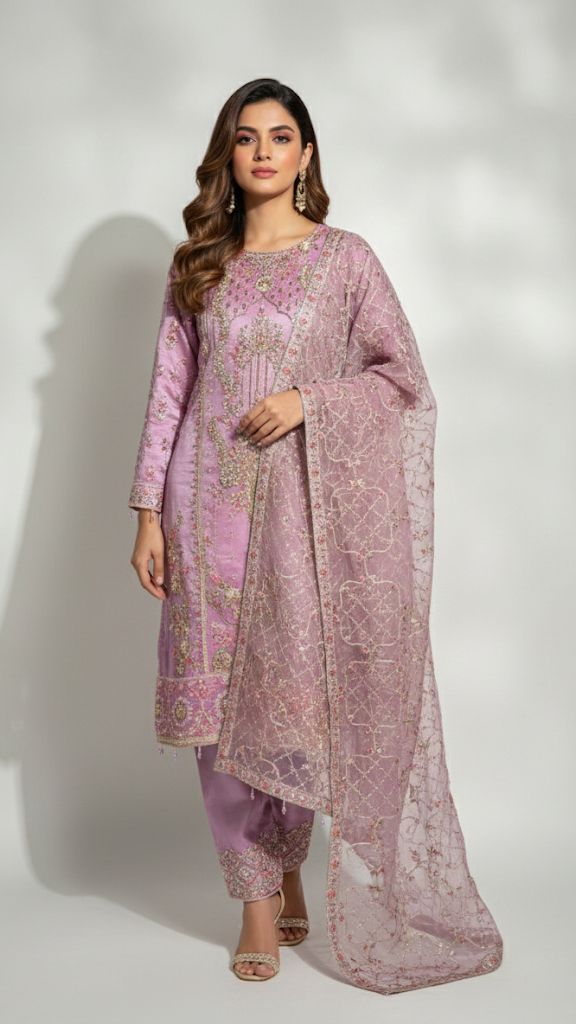 SOFT VIOLET ORGANZA 3PC