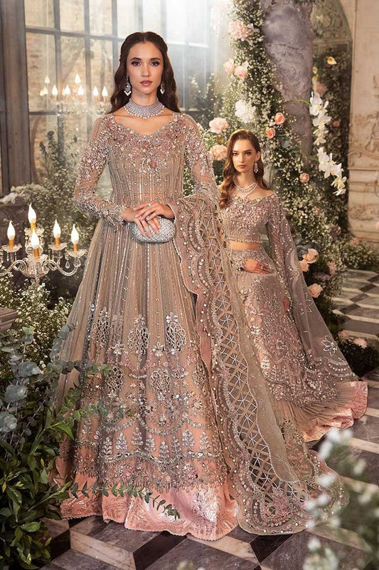 Maria B Gold Embroidered Formal Organza Collection Replica