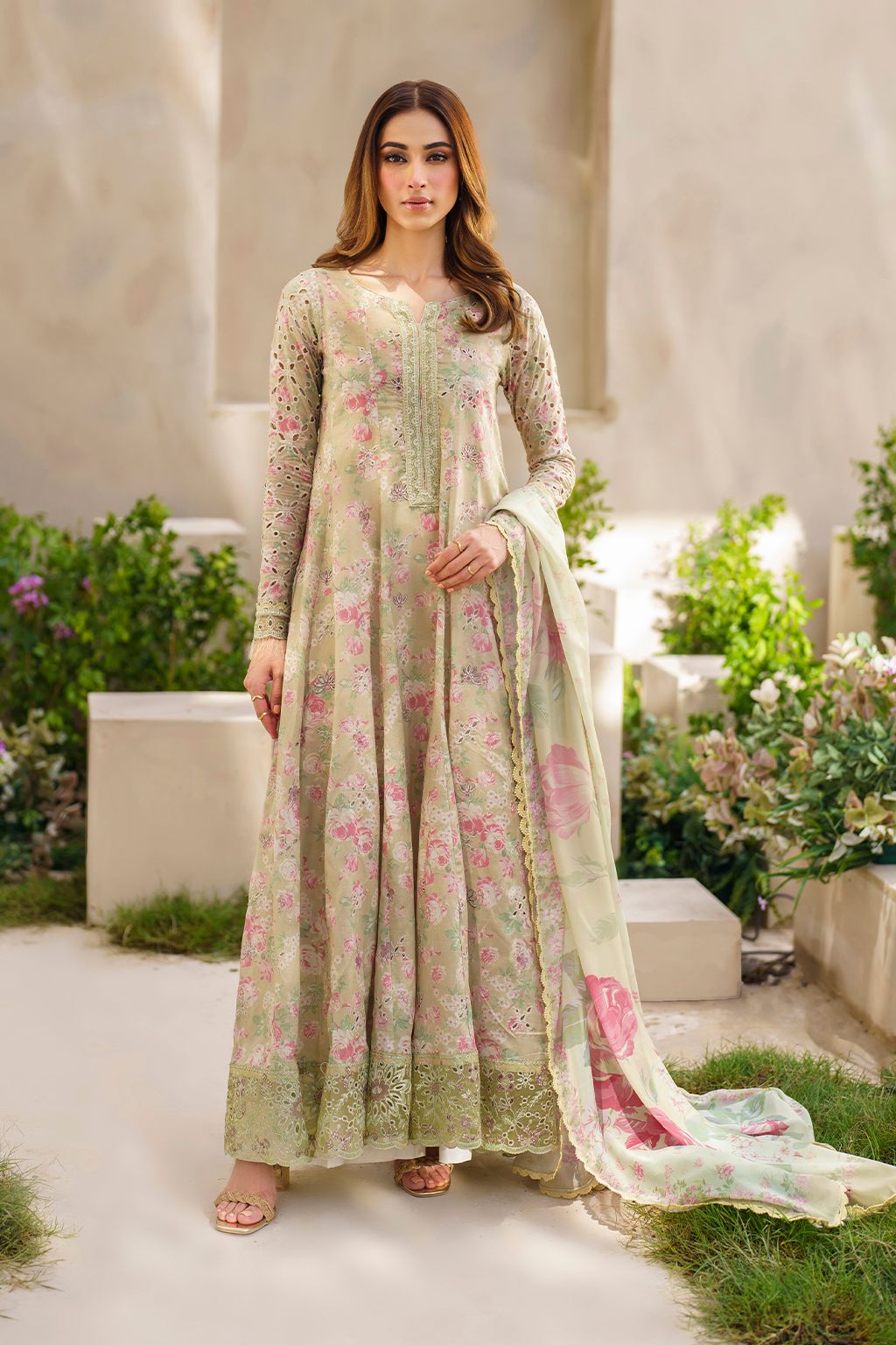 Iznik Pistachio Printed Lawn Collection Replica