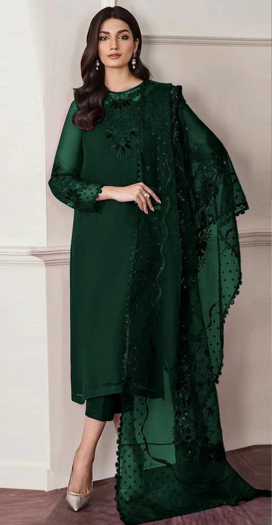 Baroque Green Chiffon Formal Collection Replica