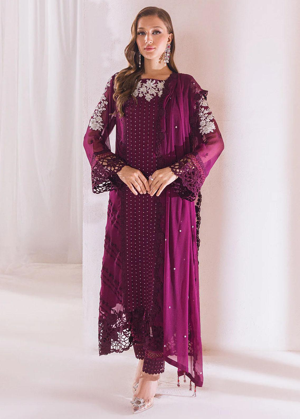 Azure Burgundy Chiffon Collection Replica