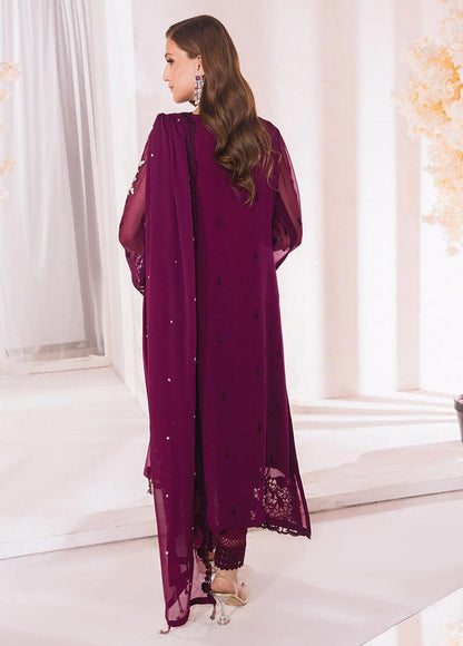 Azure Burgundy Chiffon Collection Replica