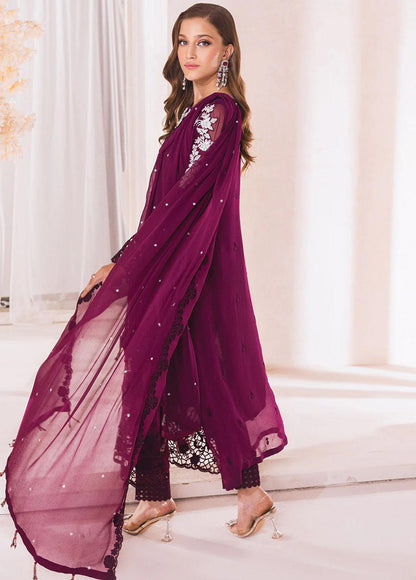 Azure Burgundy Chiffon Collection Replica