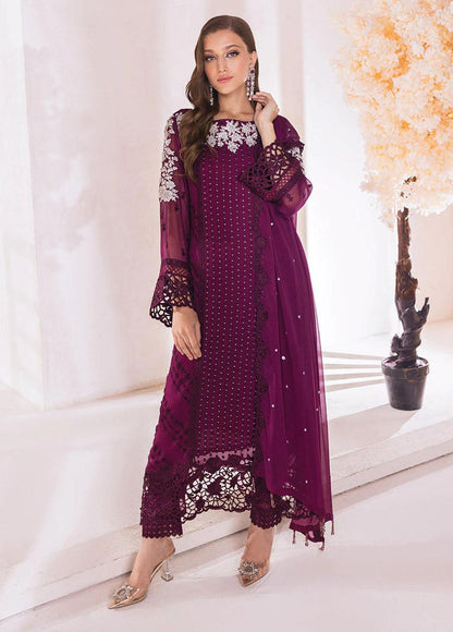 Azure Burgundy Chiffon Collection Replica