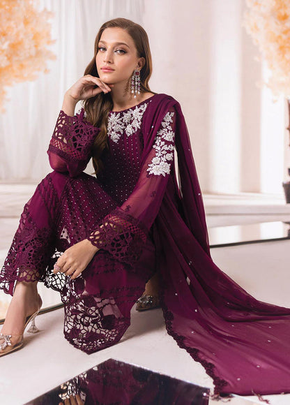 Azure Burgundy Chiffon Collection Replica