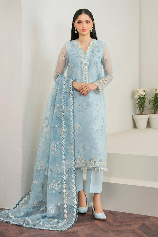 Baroque Sky Blue Organza Collection Replica