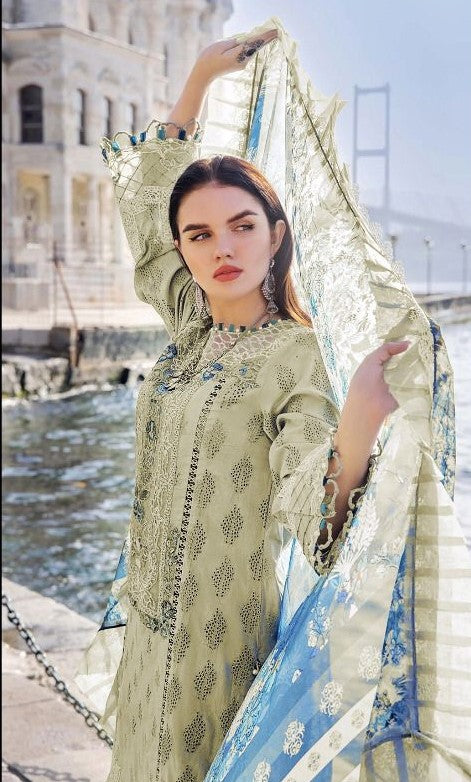 Adan's Libas Pistachio Luxury Lawn Chikankari Collection Replica