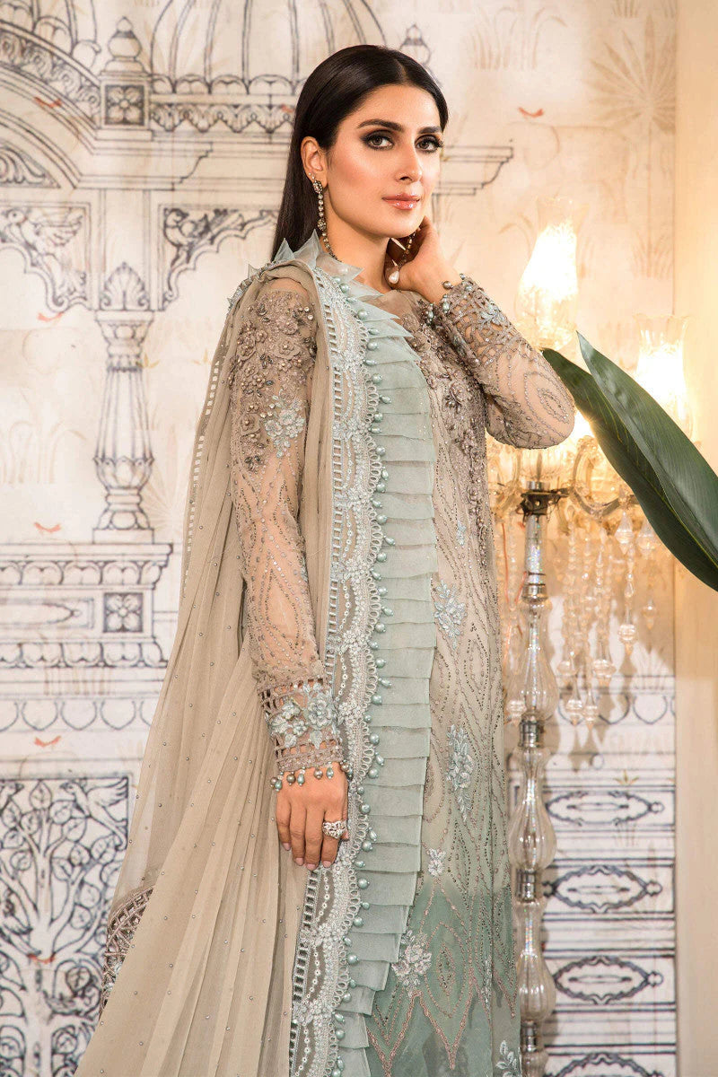 Maria B Sea Green Chiffon Formal Collection Replica