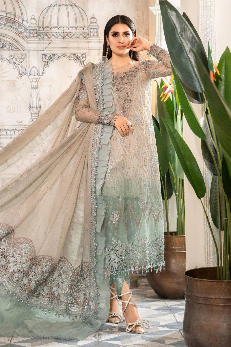 Maria B Sea Green Chiffon Formal Collection Replica