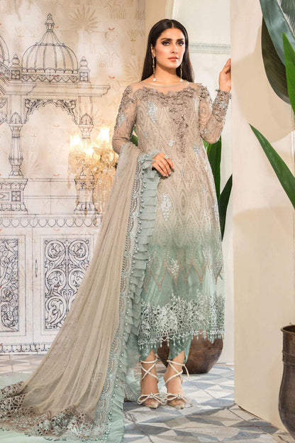 Maria B Sea Green Chiffon Formal Collection Replica