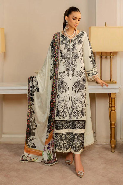 Marjjan White Embroidered Lawn Collection Replica