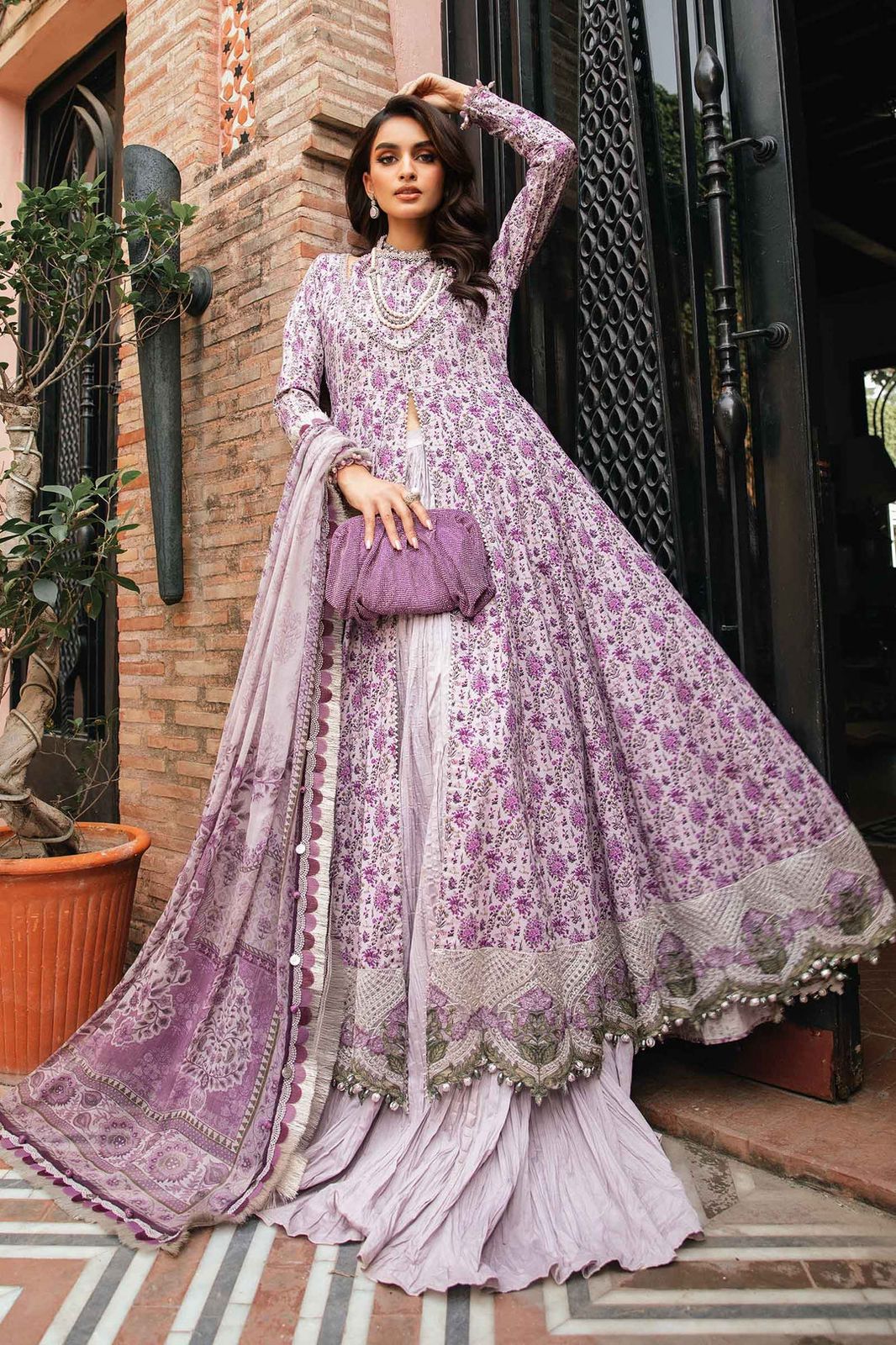 Maria B Purple Printed Lawn Collection Replica