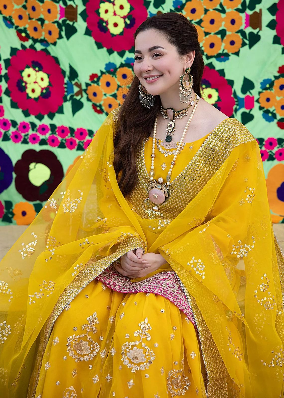 Nirshan Yellow Organza Bridal Collection Replica