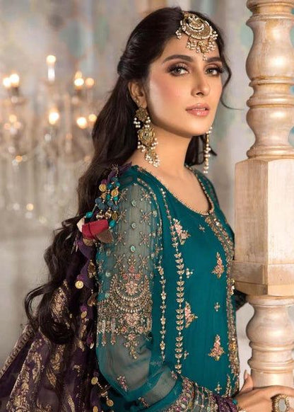 Maria B Dark Green Chiffon Formal Collection Replica