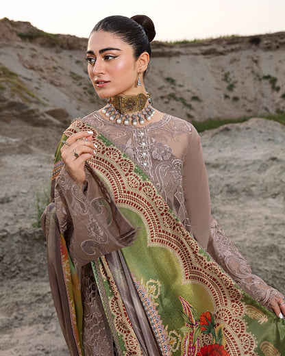 Bin Ilyas Brown Luxury Chikankari Lawn Collection Replica