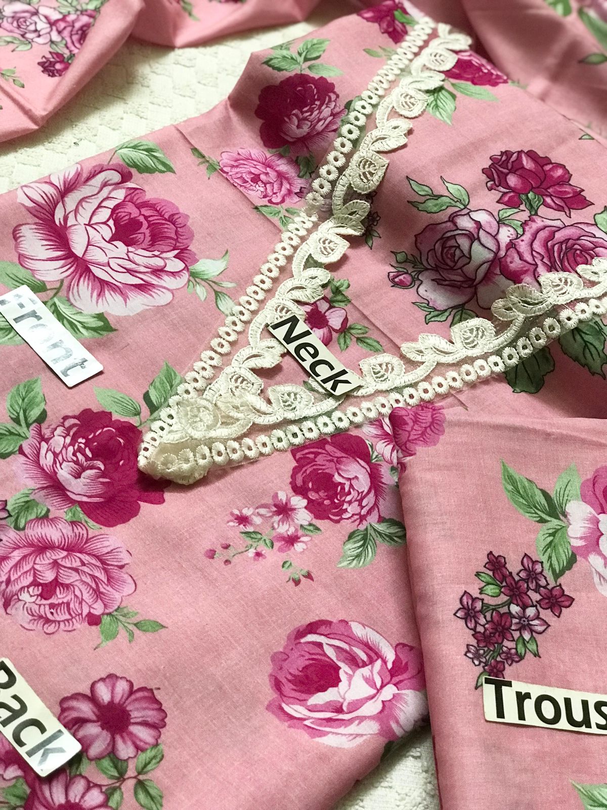 Baroque Pink Printed Lawn Collection Replica