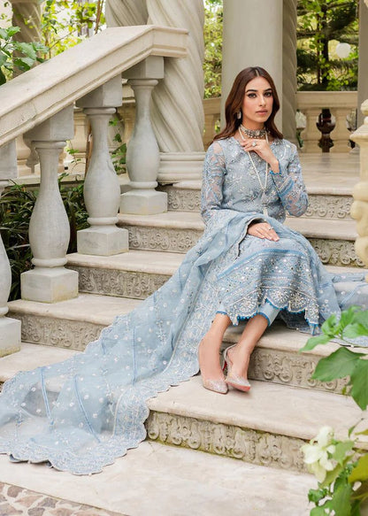 Gulaal Blue Organza Formal Collection Replica