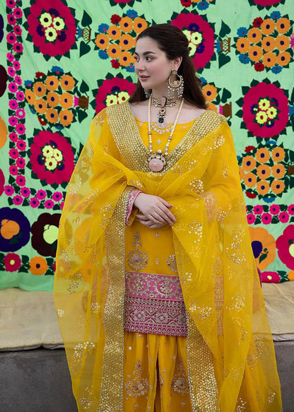 Nirshan Yellow Organza Bridal Collection Replica