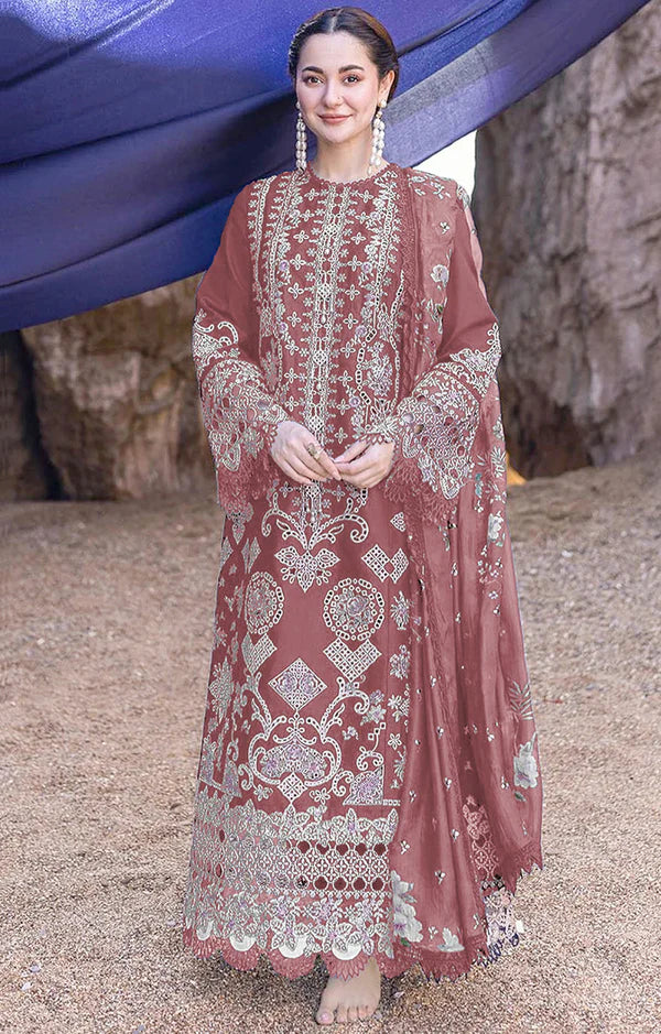 Qalamkar Lawn Miray (Blush Pink)