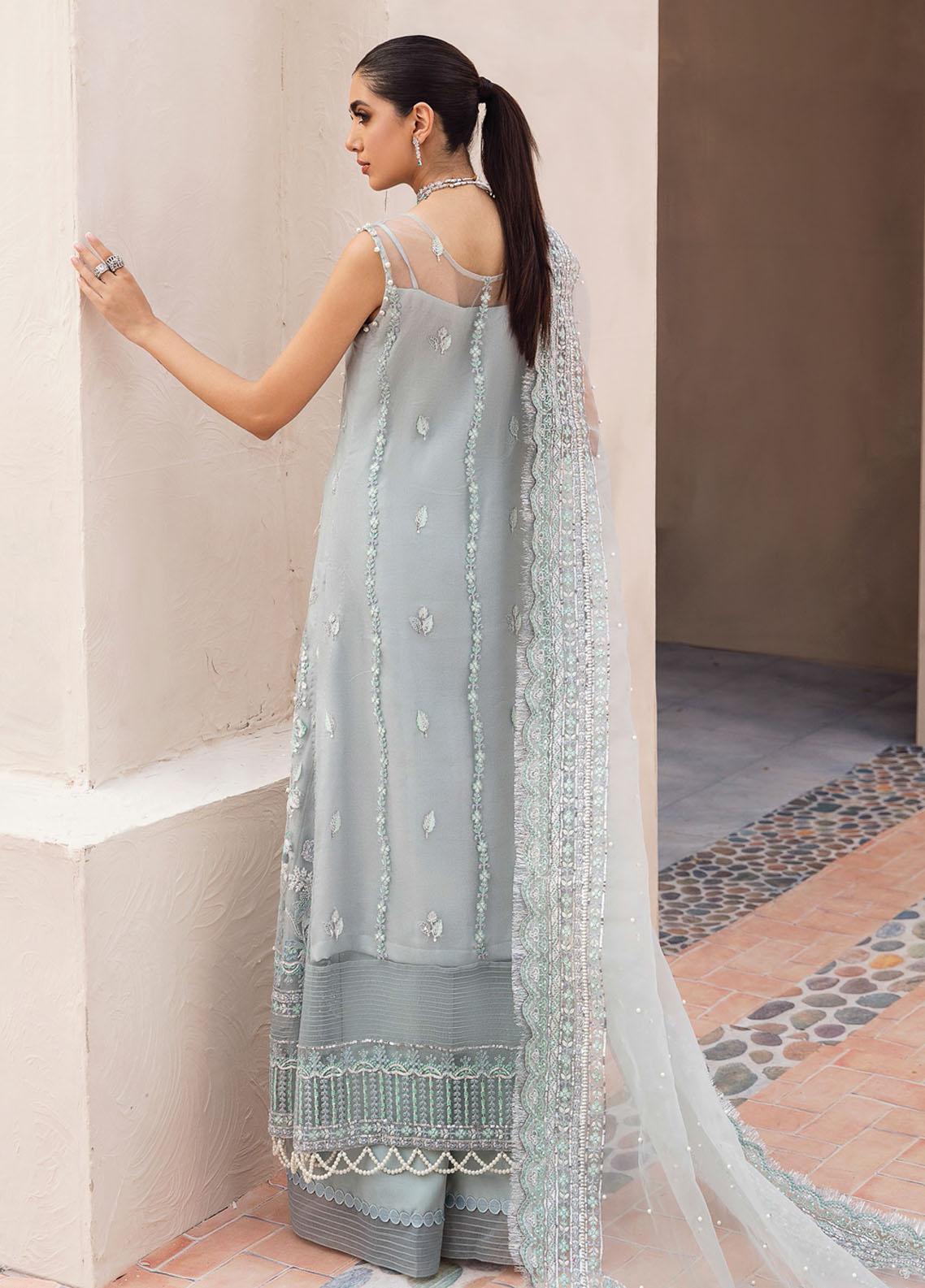 Gulaal Sky Blue Organza Bridal Collection Replica