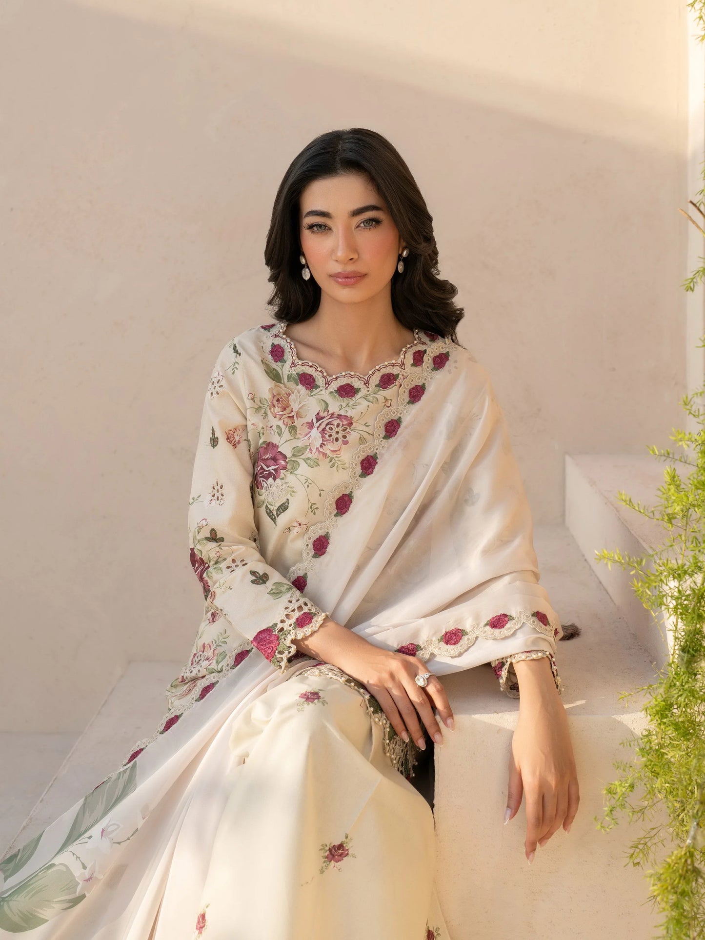Iznik White & Floral | Printed Lawn Collection Replica