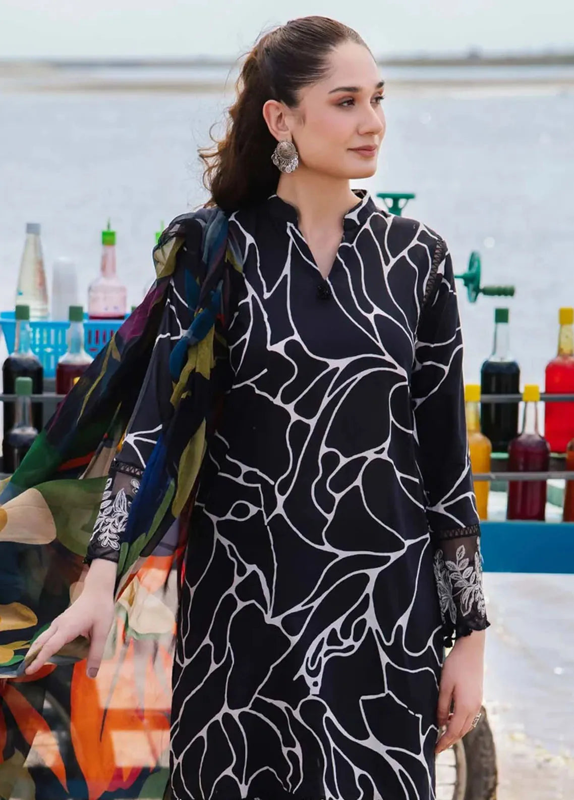 Maria B Black Printed Lawn Collection Replica