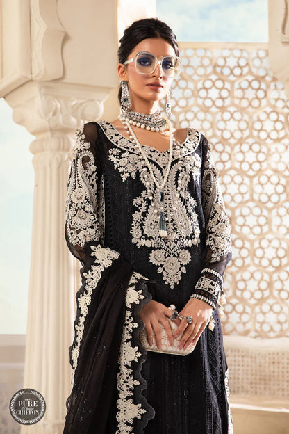 Maria B Black Chiffon Formal Collection Replica