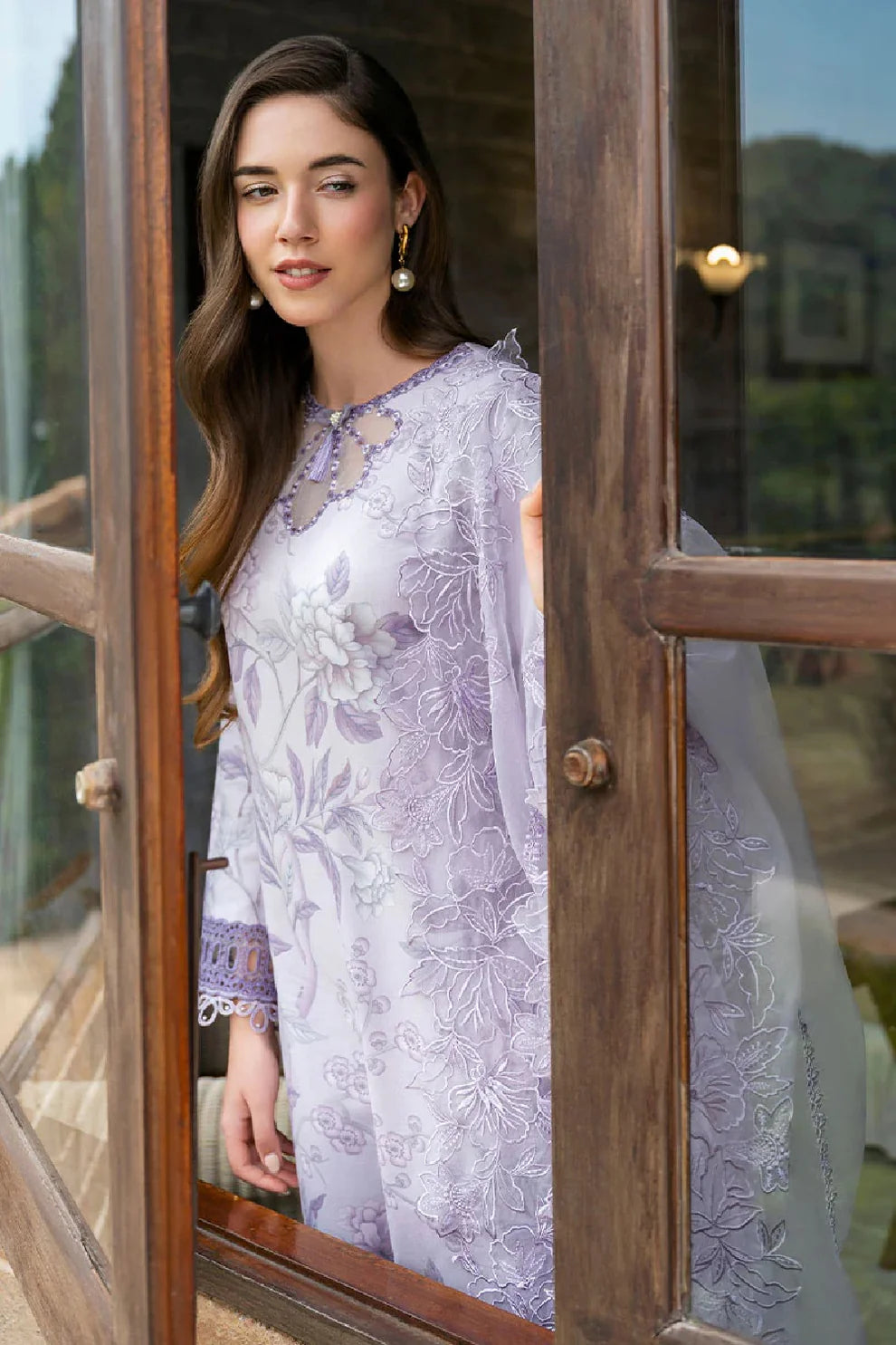 Mushq Purple Printed Lawn Collection Replica